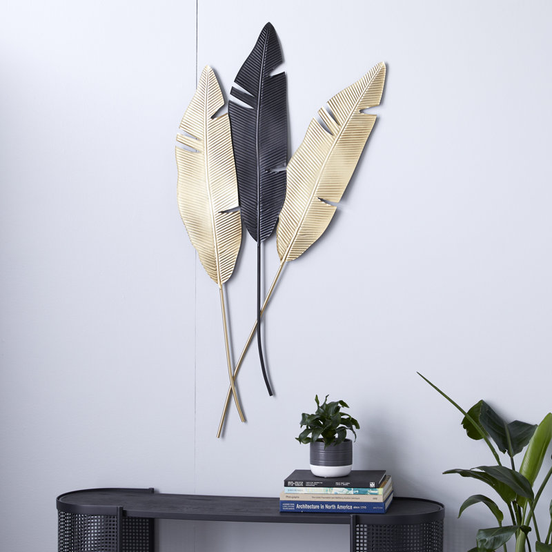 Bay Isle Home 3 Piece Metal Palm Leaf Wall Décor Set Wayfair